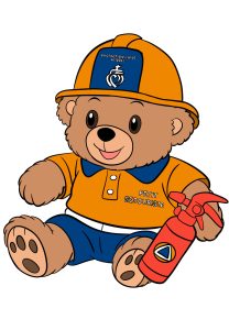 Ourson mascotte de la Protection Civile de Vendée pour les ateliers Protection Incendie pour l'Enfant